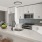 a kitchen with white cabinets